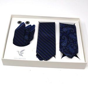 Cufflinks Pocket Square/Scarf Necktie Blue Set